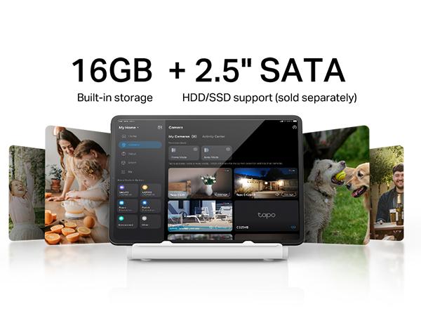 TP-Link & Tapo H500 Smart Home Central Hub – Command 16 Tapo Cameras & 64 Sub-G Sensors, Local 16 GB + 16 TB SATA Storage, Facial Recognition, HDMI Quad-View, 110 dB Alarm, Matter-Ready, No-Fee Security