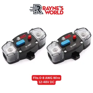 Rayne's World (2 Pack) 30-300 Amp Inline Waterproof Circuit Breaker with Dust Covers 12-48V Fits Up to 0 AWG Wires Removable Insert for Larger Wires
