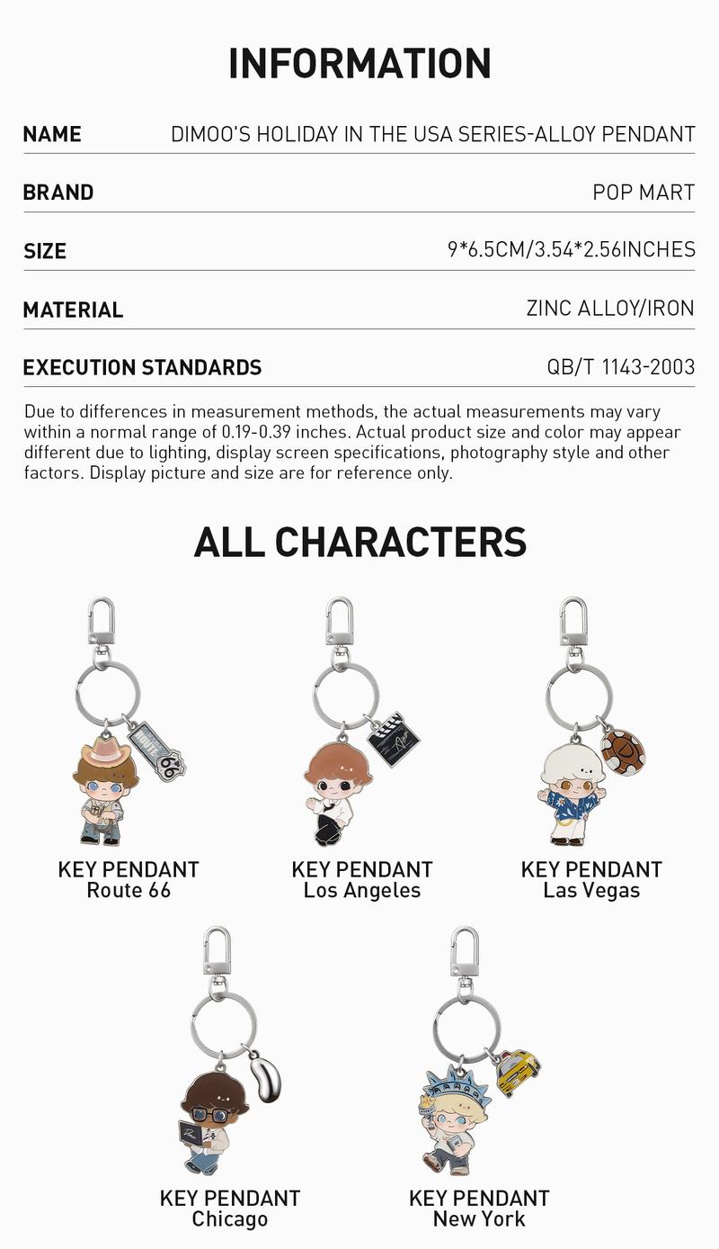 DIMOO'S HOLIDAY IN THE USA SERIES-Alloy Pendant