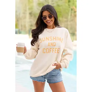 Sunshine And Coffee Cream Graphic Sweatshirt