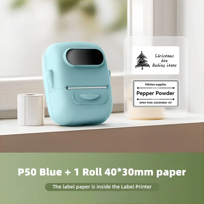 Blue + White Label Paper