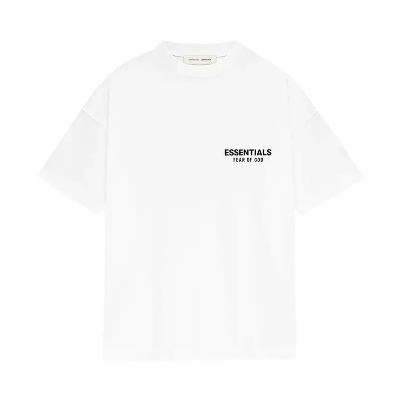 Fear of God Essentials Classic Fit T-Shirt 'Bright White' 125AS254192F K-1-15 - Oversized Short Sleeve Streetwear Tee for Men SS25