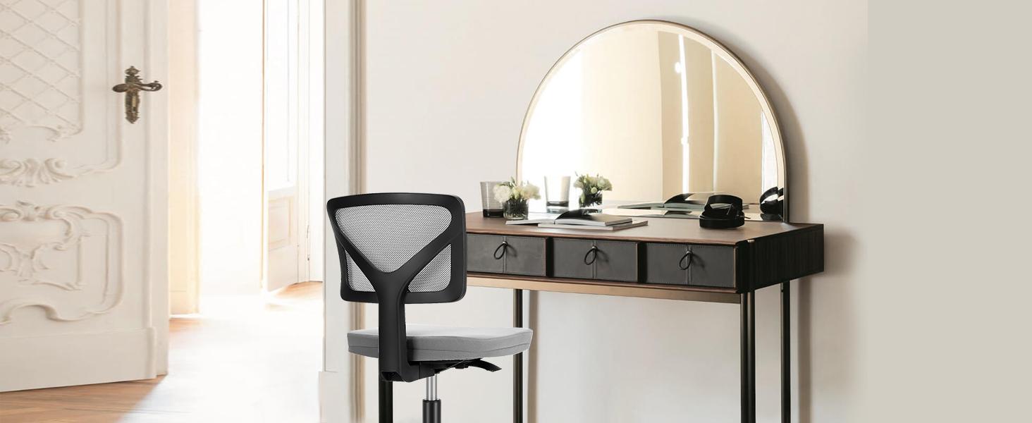 Furnest Furniture Indoor Furniture Chair Height Adjustable Armless Low Back with 360° Rolling Swivel Wheels for Small Space, Office, Bedroom Furnest Furniture Indoor Furniture Chair Height Adjustable Armless Low Back with 360° Rolling Swivel Wheels for Small Space, Office, Bedroom