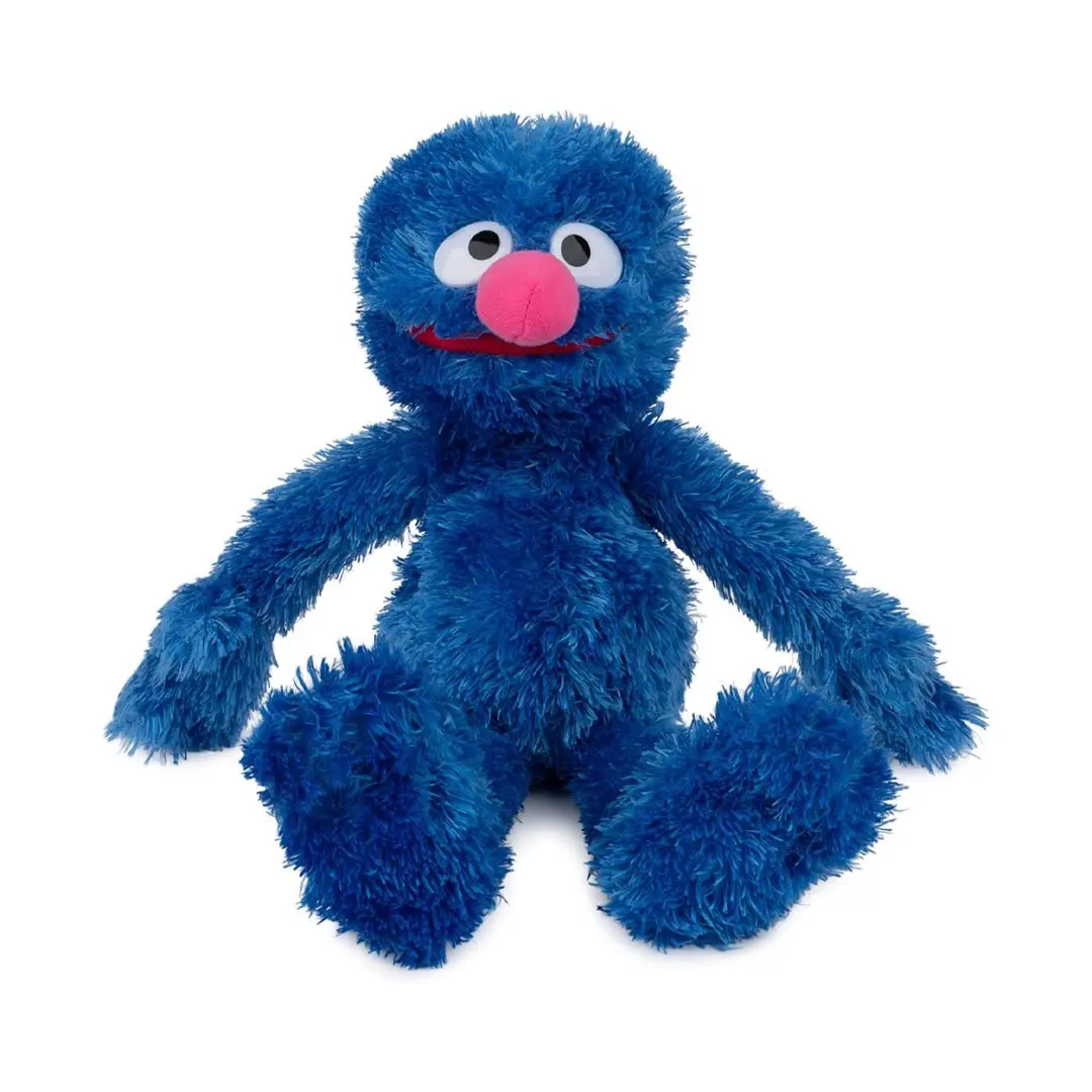GUND Sesame Street Shaggy Grover 14.5in Polyester Plush Toy with Signature Round Pink Nose, Baby Entertainment Toy for Kids, Ideal for Playtime