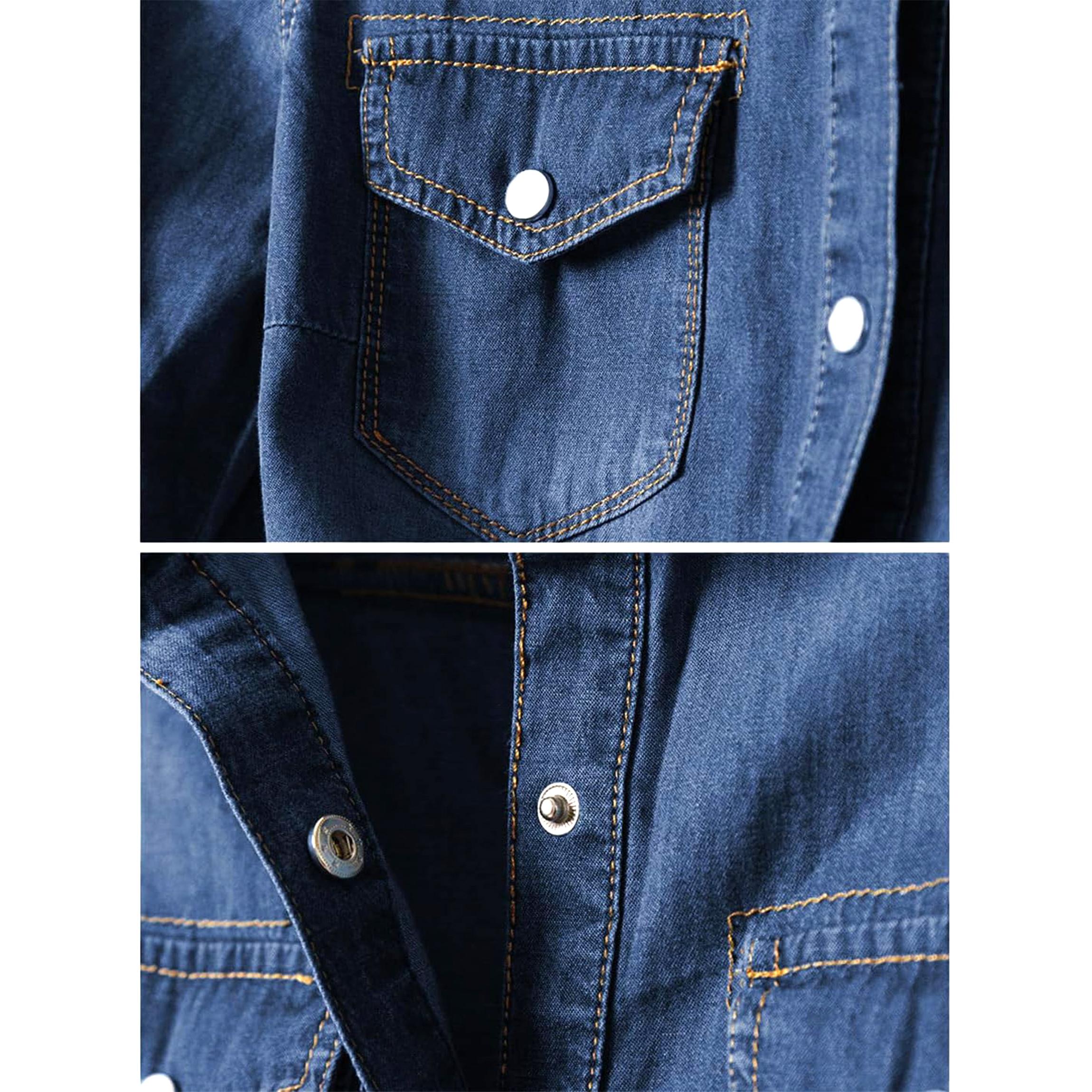 Buenoble Women’s Denim Button-Down Shirt 3/4 Sleeve Cropped Tie Waist Western Shirt Casual Trendy Fashion Top SpringStatements Buenoble Women’s Denim Button-Down Shirt 3/4 Sleeve Cropped Tie Waist Western Shirt Casual Trendy Fashion Top SpringStatements