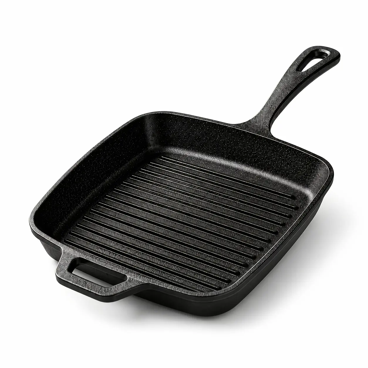 10.2 Inch outdoor Cast Iron Grill Pan Square Skillet, Heavy Duty Steak Pan with Ribbed Cooking Surface, Nonstick BBQ Frying Pan for Searing Meat, Burger, Bacon, Oven, Gas Stove, Induction, Grill, great for kitchen, Commercial & Outdoor Camping