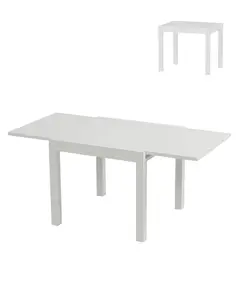31.5"-63" Extendable Dining Table for 4-6, Outdoor Aluminum Dining Table for Backyard, Porch, Deck, Garden (White)