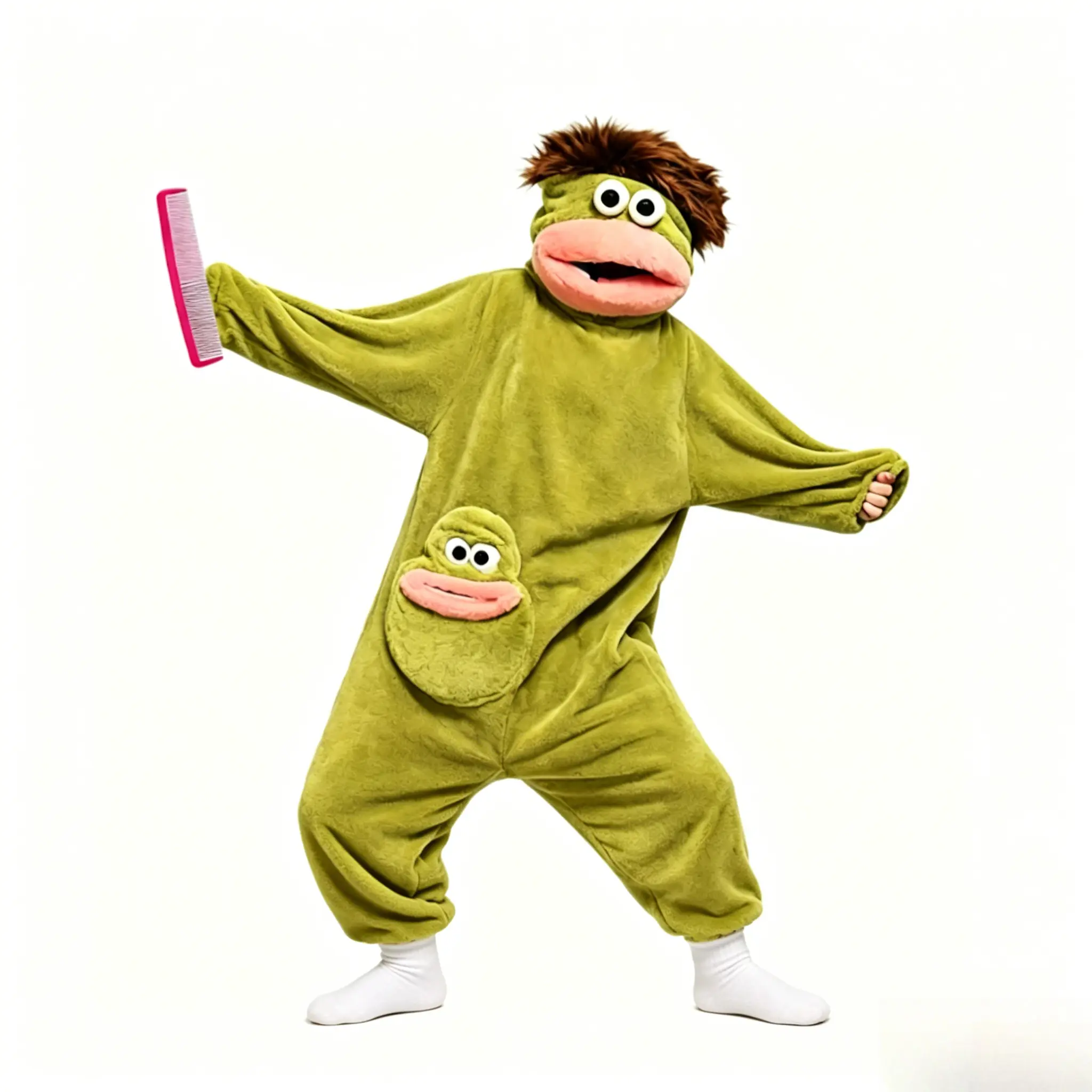 Plush Fleece Wearable Blanket Hoodie for Adults, Soft Cozy One Piece Loungewear Pajamas, Comes with Large Comb, Halloween Costumes for Women Men, One Size Fits Most