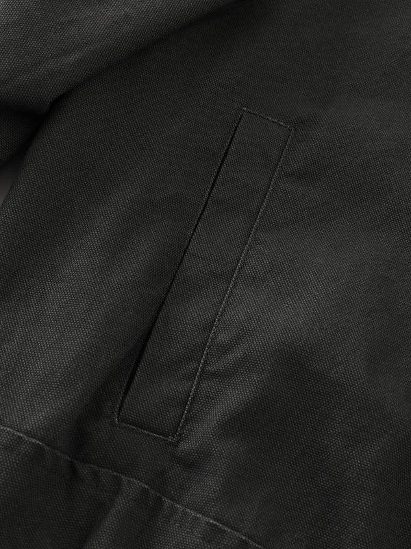 Aelfric Eden Metal Button Boxy Jacket Black Long Sleeve Stand Collar Slant Placket Unisex Fashion Street Jacket Retro Y2K