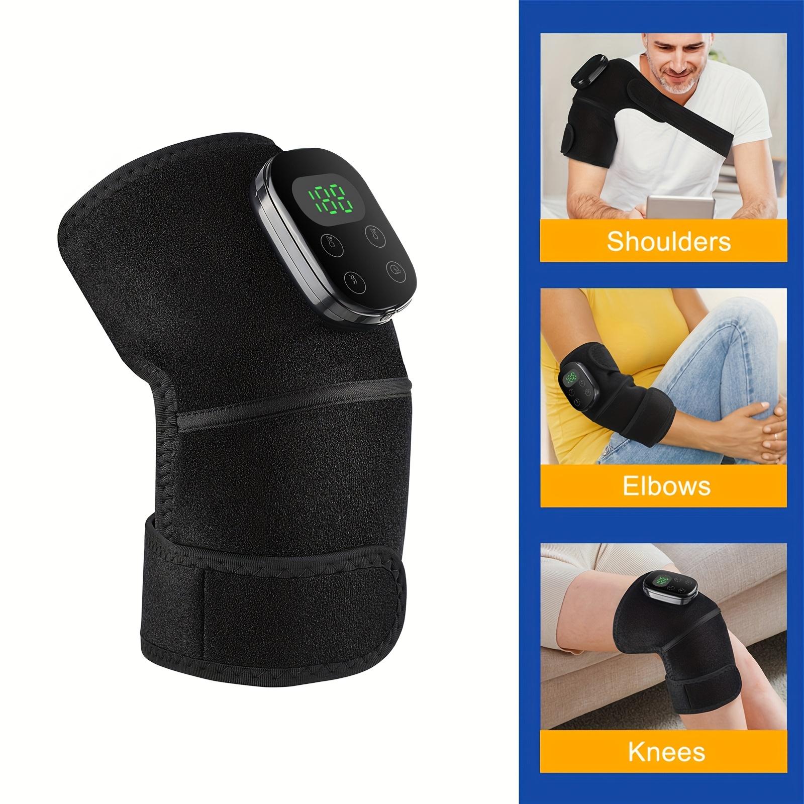 3-in-1 Heated Knee Massager, Cordless Rechargeable Knee Heating Pad with Multiple Massage Modes, Adjustable Heat & Vibration for Knees, Shoulders, Arms & Elbows, Portable Comfort Wrap for Home, Office & Travel, Great Gift for Women & Men