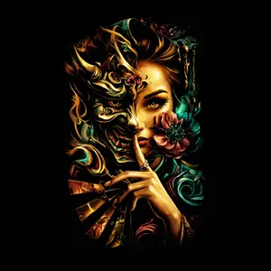 Whisper of the Demon DTF Transfer for T-Shirts or Hoodies - Versatile Customization for DIY Enthusiasts and Professionals