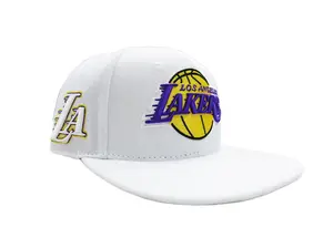 NBA Los Angeles Lakers Embroidered Team Logo Leather Strap Adjustable Back Cap