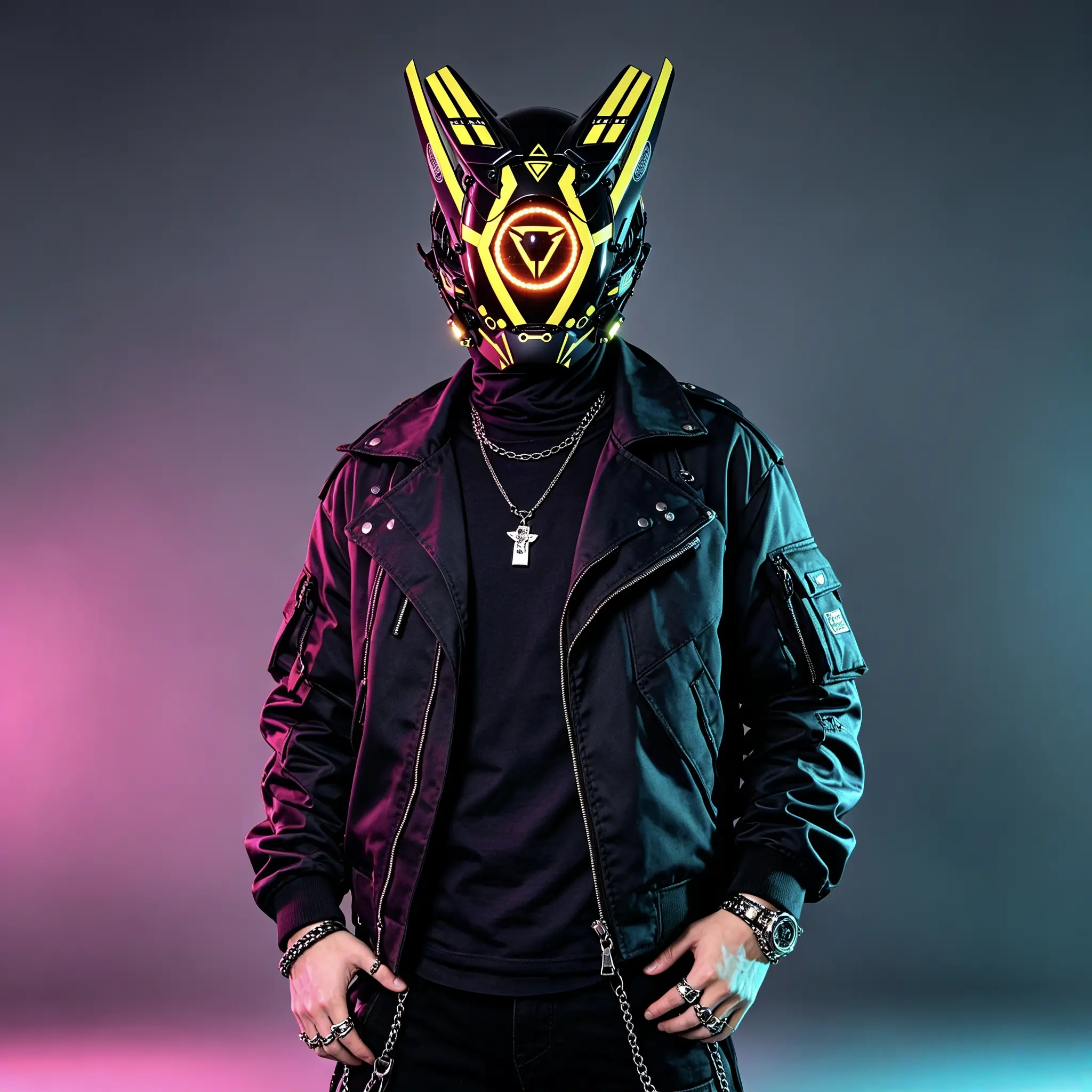 COSTRIBE TPU Reflective Cyberpunk Full-Face Helmet - Rechargeable, Lightweight Halloween Mask, Birthday Party Festival Fashion Accessory (Face Covering Accessory)