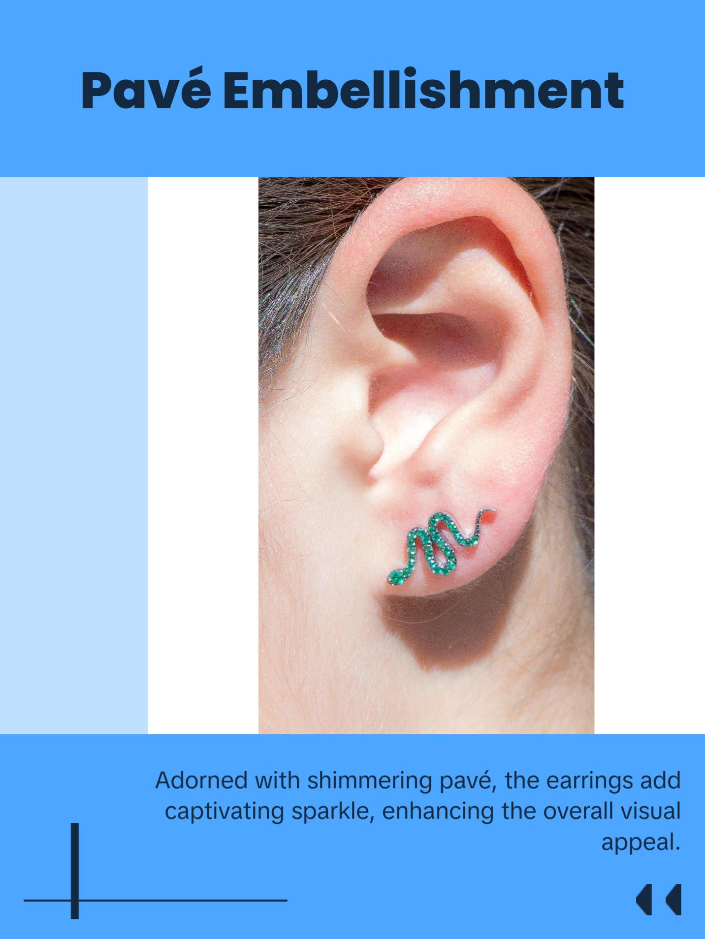 Sterling Silver Serpent Snake Earrings