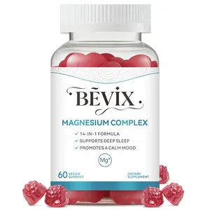 BEVIX 14-in-1 Magnesium Gummies – Strawberry Flavor, Calm Mood & Sleep Support, Vegan Dietary Supplement