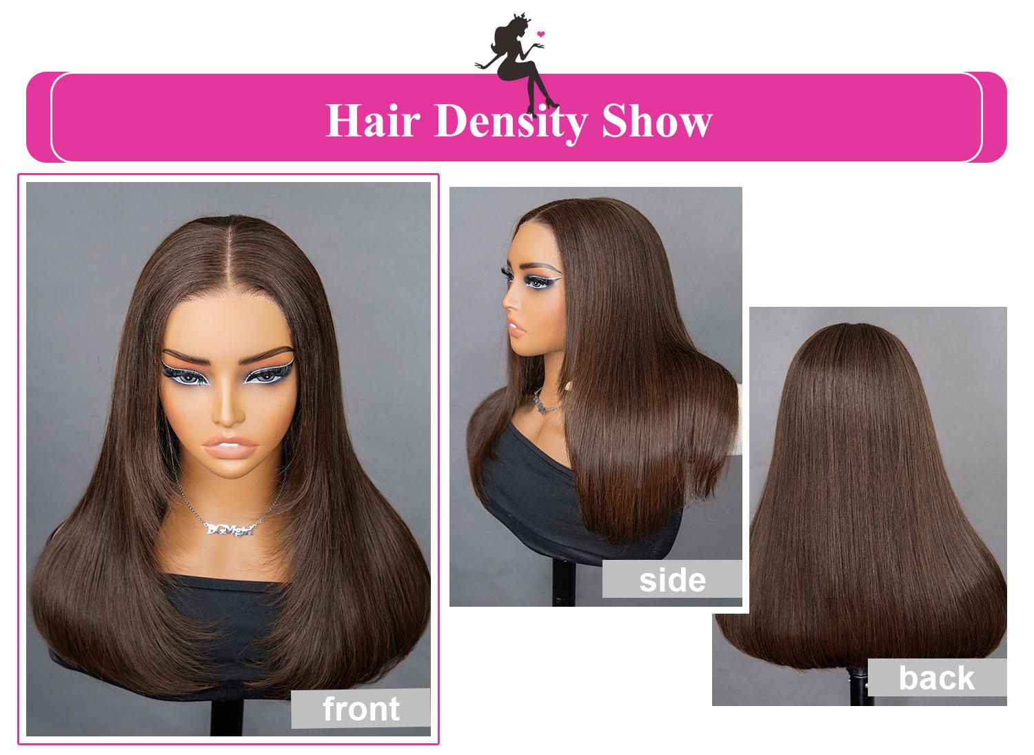 [New In] BGMgirl Layered Cut 9x6 M-Cap Natural Black/ Chocolate Brown #4 Yaki Straight Wear Go Wig Pre Plucked Hairline Color Glueless Wig Human Hair TikTokShopBlackFriday