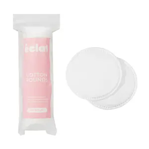 éclat 100% Pure Cotton Rounds – Ultra Soft, Vegan & Hypoallergenic Pads for Skincare (100 Count)