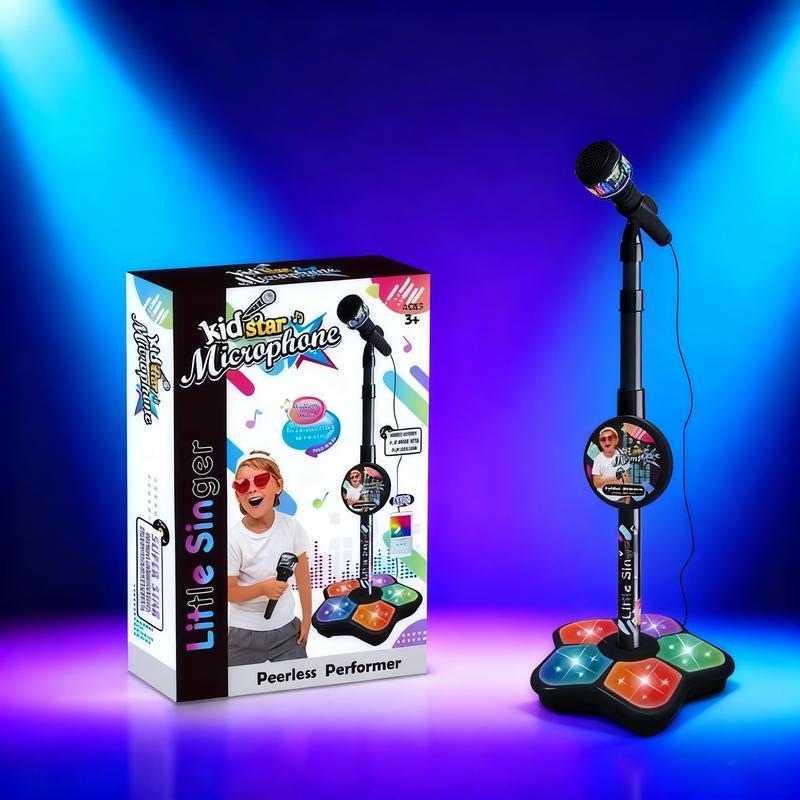 Unleash Your Child's Inner Pop Star! This Karaoke Microphone Toy with Colorful LED Lights & Built-in Music Encourages Singing, Boosts Confidence, and Makes a Perfect Birthday Gift for children Aged 3-8. Fun, Educational, and Hours of Entertainment!