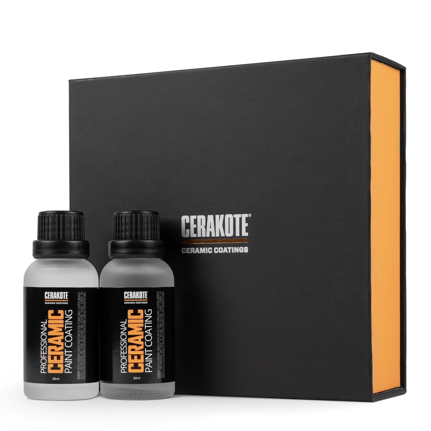 Cerakote Professional Ceramic Car Coating Kit - Hydrophobic UV Protective Coating Solution, High-Gloss Paint Protection, 500-Wash Longevity, 2 x 30ml Bottles, for DIY Car Care, Hydrophobic Coating, Uv Coating