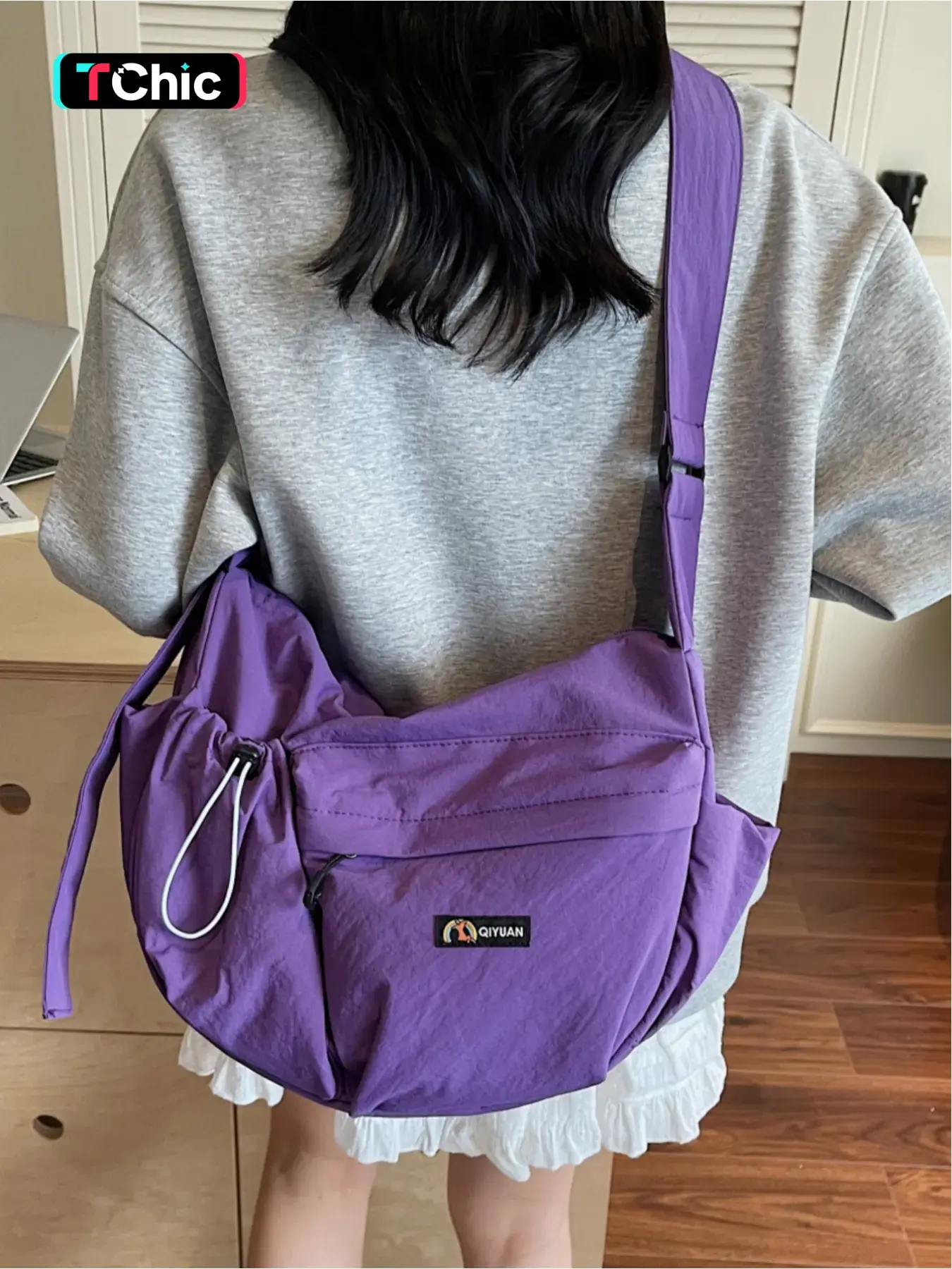 Japanese lightweight orange dumpling bag, Crossbody messenger bag, Casual Messenger Bags, Casual shoulder bag, college students' commuting shoulder bag, zipper closure, multiple colors optional, suitable for students, office workers commu