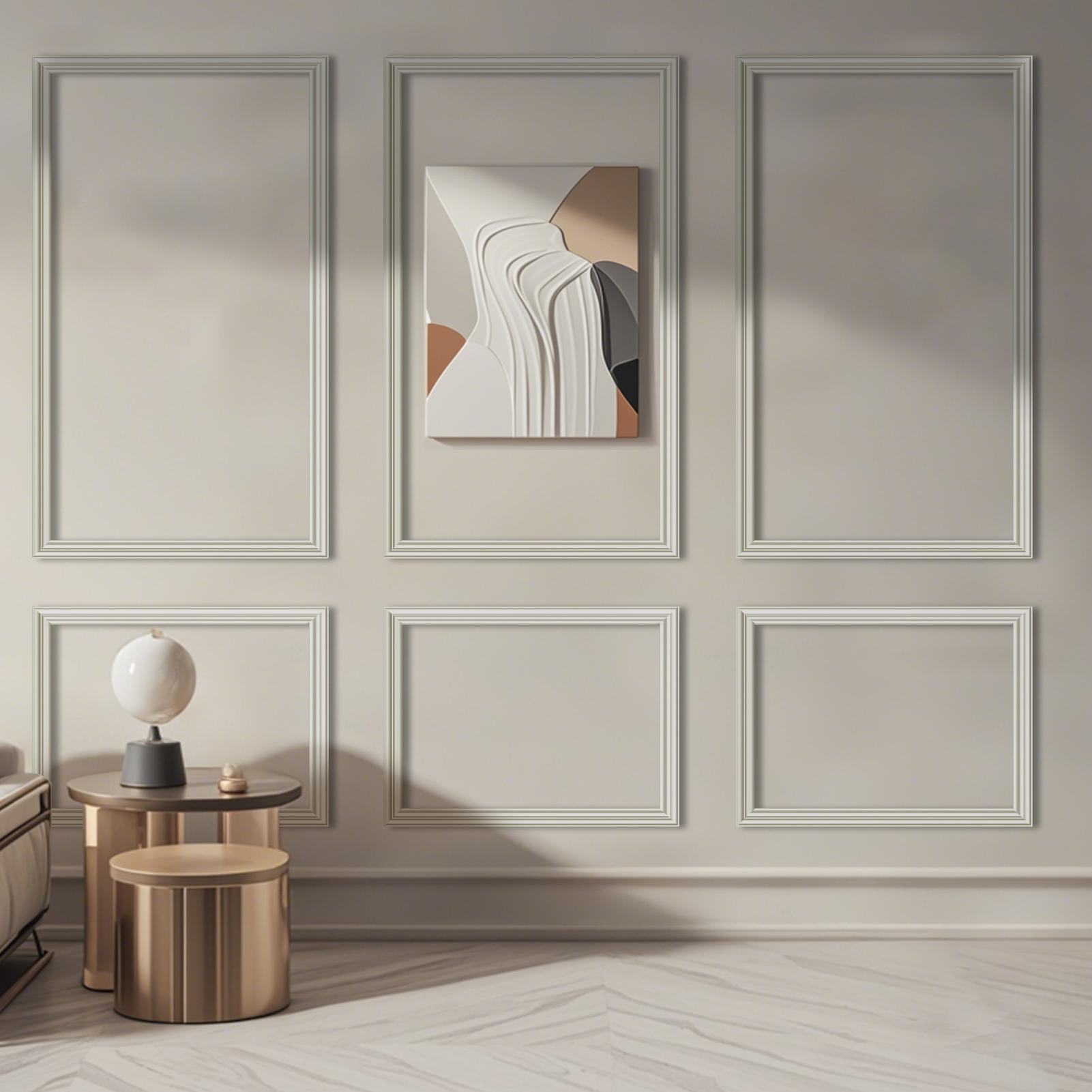 Art3d Pre-Cut Wall Molding Kit – DIY Wainscoting Panels for Interior Walls, Living Room & Bedroom Decor,3 ToP 3 Bottom