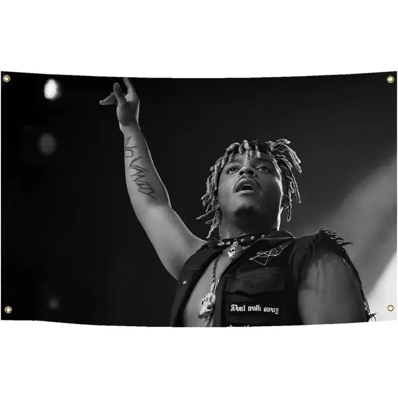Juice World Flag Tapestry, 40x30 in Polyester HD Printing Hip Hop Rapper Poster, College Dorm Room Decor & Outdoor Garden Wall Decoration Accessory