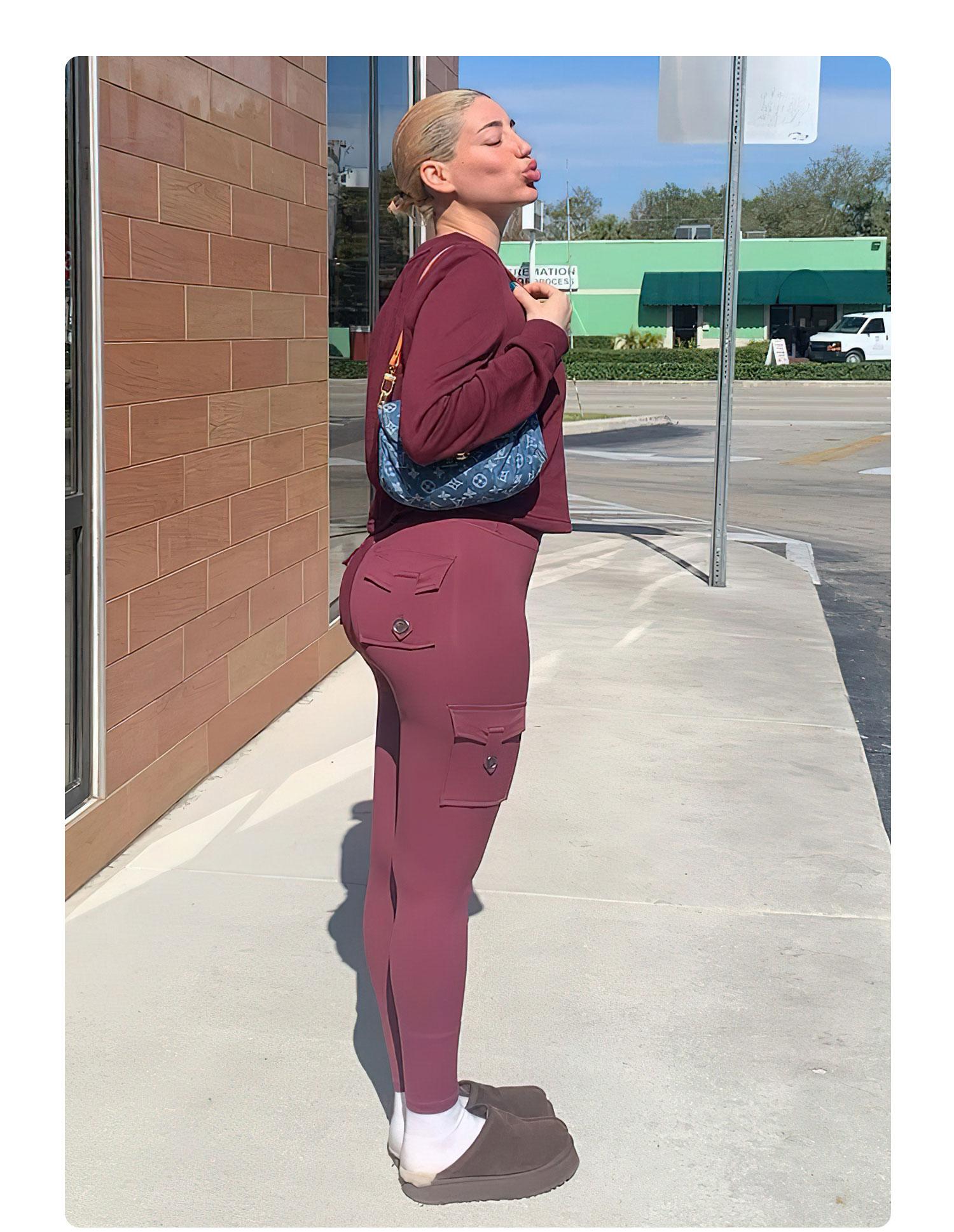 YEOREO CoreFlex High Waisted Cargo Leggings Seamless Scrunch Butt Lifting Tummy Control Shaping Training Yoga Gym Fitness Tights