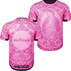 Mexico Men's Letter & Figure Patched Button Short Sleeve Sports Jersey Loose Breathable Soft Comfort V Neck Top for Baseball Outdoor Clothing for Soccer Team Birthday Gifts Party Shirt Athletic Techwear Vests Christmas gifts