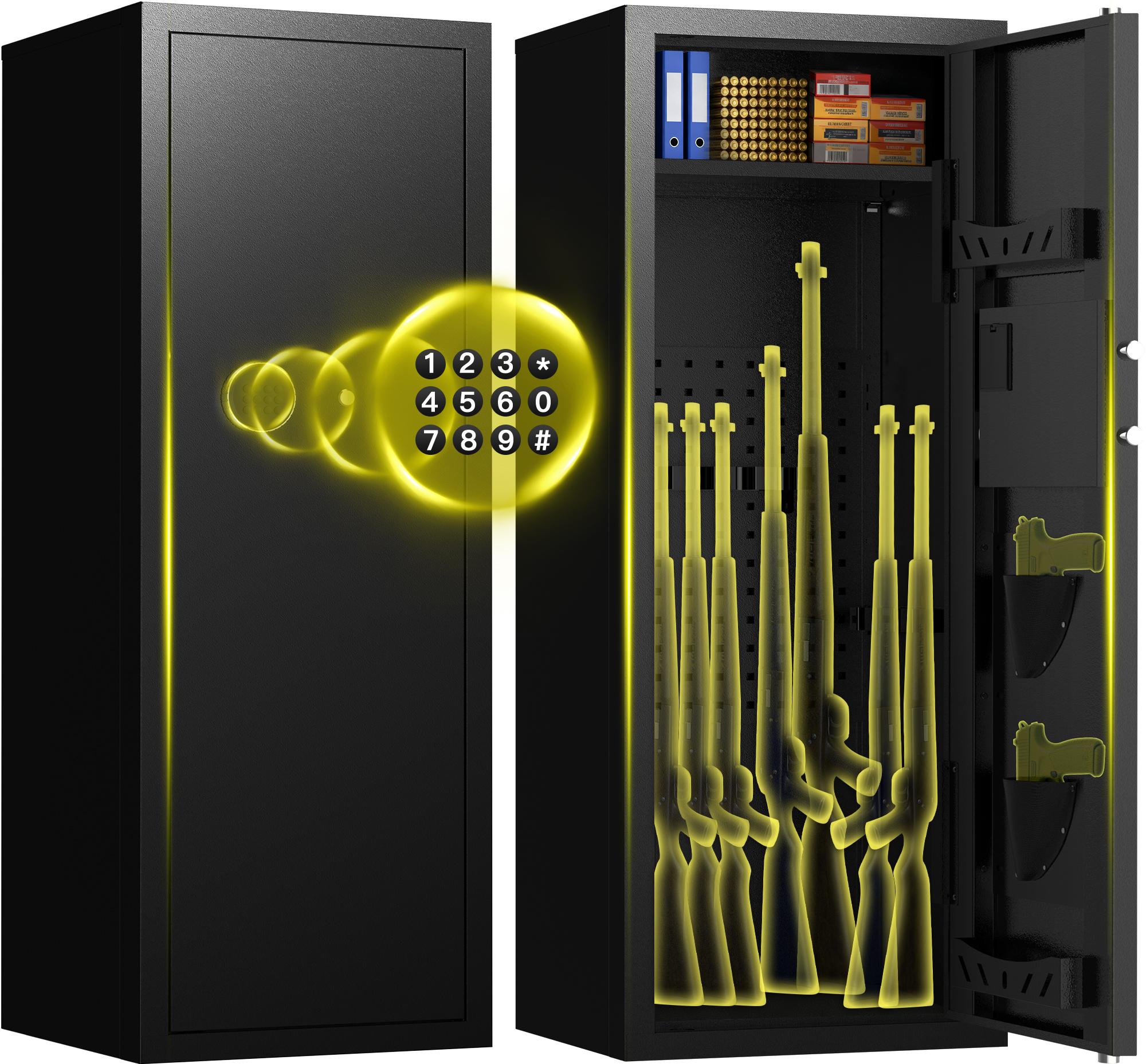 ACTIGER Gun Safe for Rifles and Shotguns - Large Capacity Pistol Storage Cabinet - Heavy Duty Steel Security Box for Home & Office - Quick Access Firearm Safe with Easy Assembly