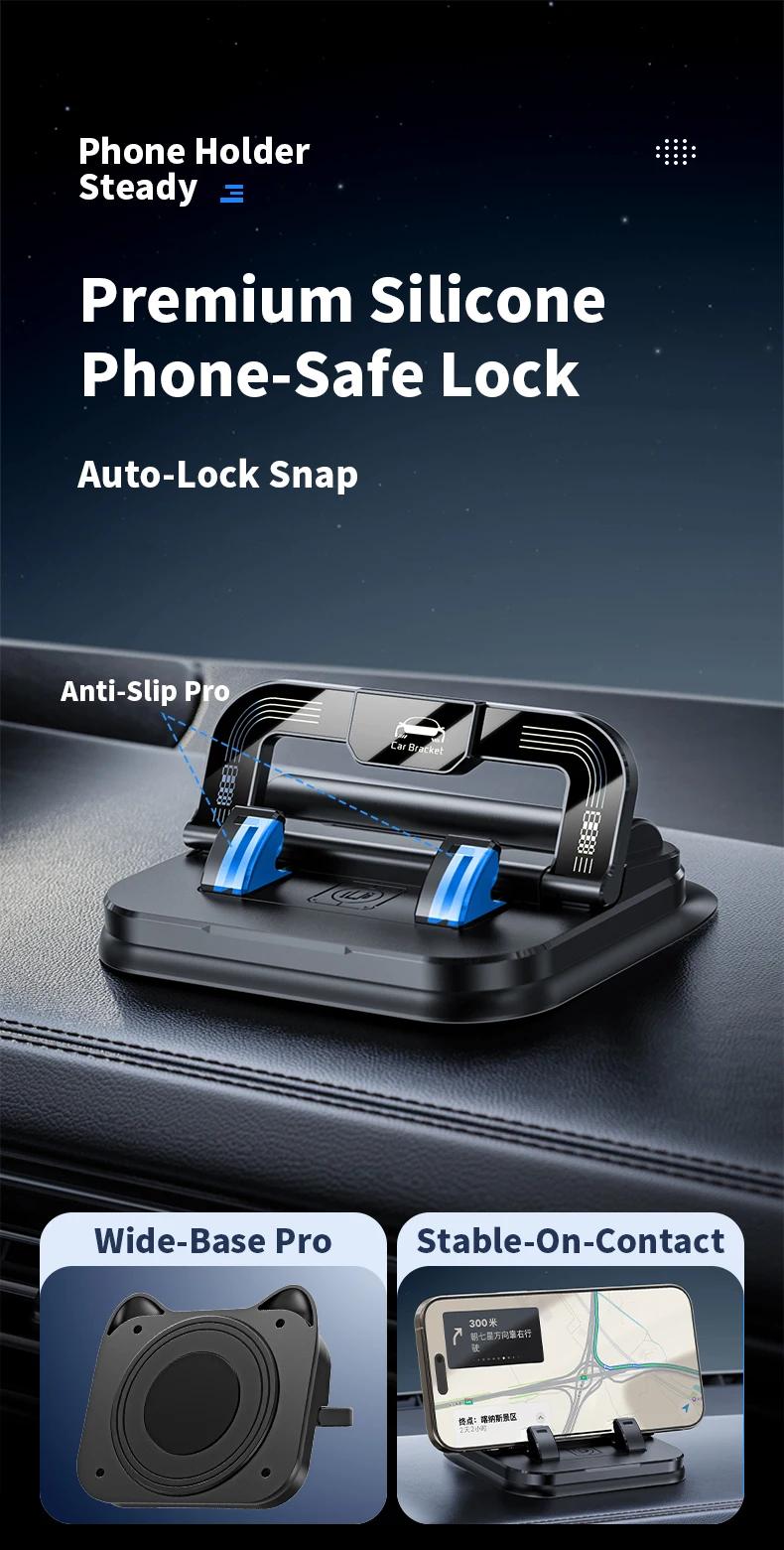 Car phone holder, portable mobile phone holder, stable and durable.In-built parking number plate function, quickly switch to a phone number plate.