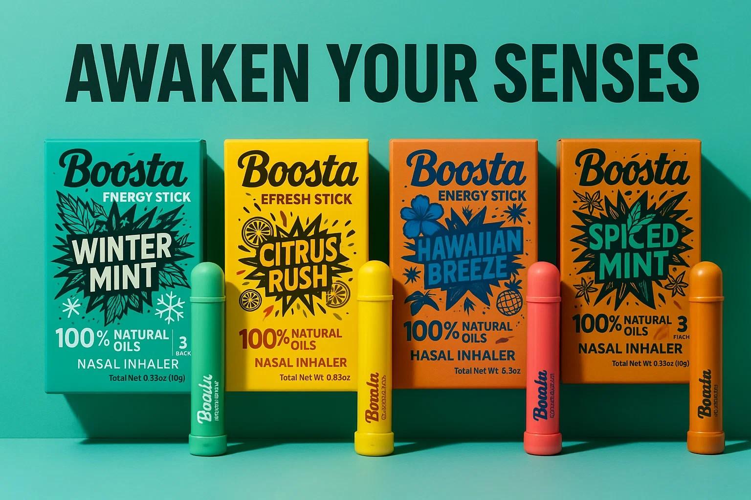 Boosta Electric Nasal Inhaler Stick – Natural, Plant-Based Formula for Instant Energy & Nasal Congestion Relief – 3-Pack, Portable for Daily Use – Ideal for Young Adults (Men & Women) Healthcare Aromatherapy Aromatherapy Set