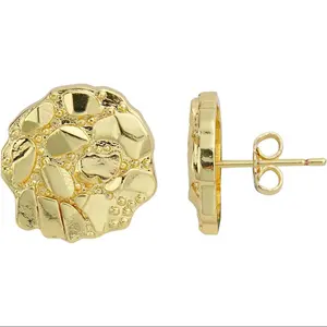 12mm 14k gold plated nugget earrings
