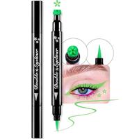 1Pcs 09# Green Flowers Face Stamp & Eyeliner