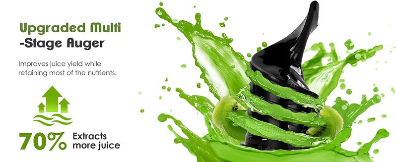 FRETTA Cold Press Juicer with 5.3" Feed Chute, Slow Masticating juicer for Vegetables and Fruits, Frozen Fruit Dessert,Fruit Sorbet, BPA Free,Easy to Clean,Perfect back To School & Gym! Blender Portable, juicer juicers machines