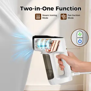 Handheld Vacuum Steamer for Clothes, 2-in-1 Steam Iron with Suction Grip for Easy Wrinkle Removal, 1200W Portable Garment Steamer with 150ml Tank for Travel & Home dress shirt home travel