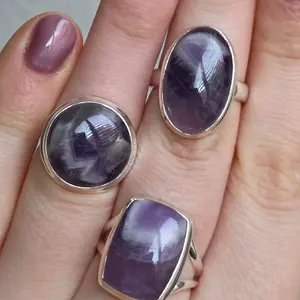 Amethyst Laced Agate Sterling Silver Ring