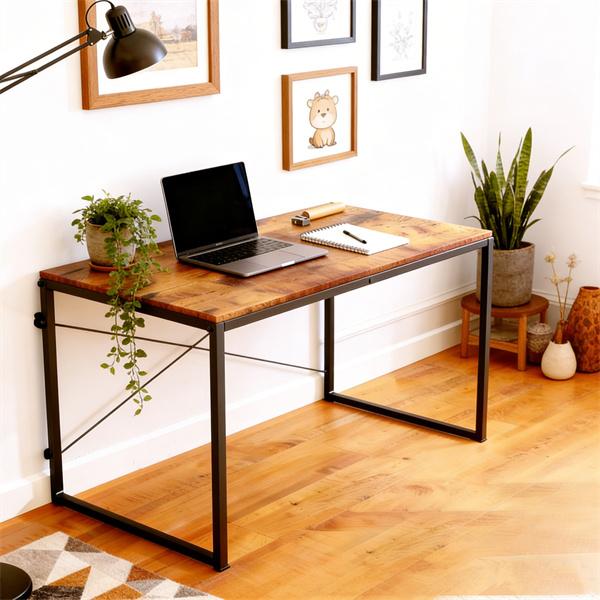 Modern Simple Home Office Desk - Sleek Writing Study Table for Small Space, Bedroom & Workstation