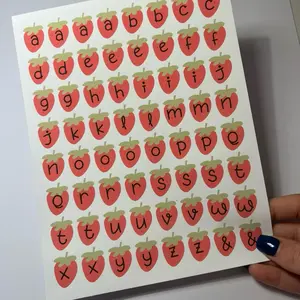 Strawberry Alphabet Sticker Sheet • Spring Planner Journal Scrapbook Stickers