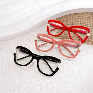 3 pairs of pearl cat eye large frame women's glasses, retro exquisite Y2K elegant anti blue light flat lens, used for decoration and daily use women's glasses, summer fashion accessories