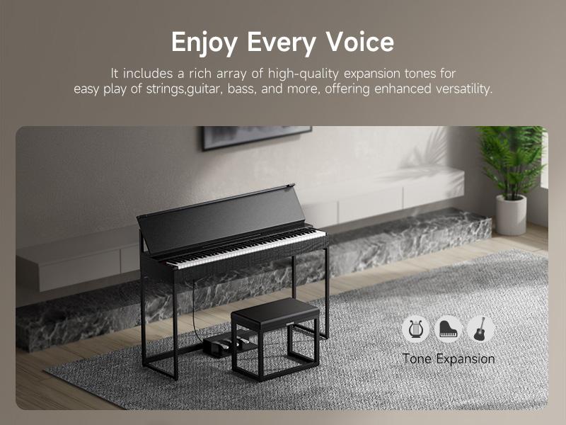 Donner OURA S300 Home Digital Piano with 88-key Graded Hammer Standard Keyboard