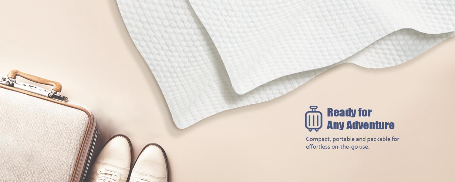Ourmed Life Face Towels, Disposable Biodegradable Facial Towels for Sensitive Skin, Ultra Soft Lint- free Facial Wipes for Washing Face, Skincare and Makeup Remover, Dry Wipes, 10"×7.9" Extra Large（60/120/180 Count）Skincare & Makeup Removal