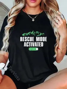 100% Cotton Rescue Mode Activated Funny Flight Medic For Air Paramedics T-Shirt