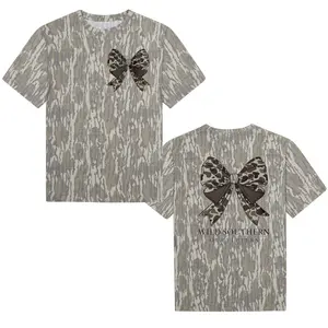 Southern Style  T-Shirt , Retro Camo Bow Hunting Camo Shirts for Women, 3D Camo Style T-Shirt, 3D Camo Shirt