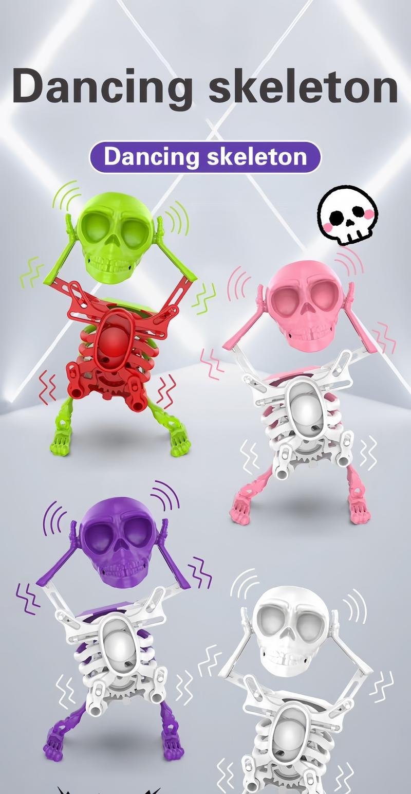 Wind-Up Dancing 3D Skeleton Toy | Poseable Plastic Doll with Movable Limbs | Battery-Free Fidget Toy for Stress Relief
