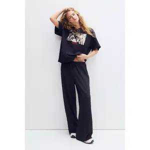 H&M Textured jersey drawstring trousers