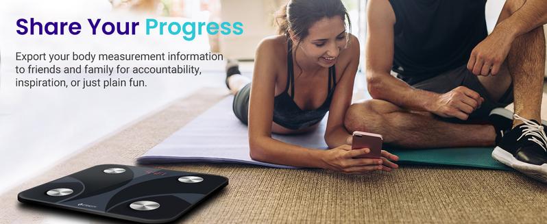 Etekcity Scale for Body Weight and Fat Percentage, Smart Digital LED Bathroom BMI Measurement, Accurate Bluetooth, 400lb Healthcare Weight Scale, Fit 8s