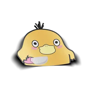 DUCKY WITH KNIFE PEEKER VINYL STICKER