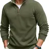 Runcati Mens Quarter Zip Pullover Sweater Lightweight Mock Neck Slim Fit Pullover Knit Casual Polo Sweaters