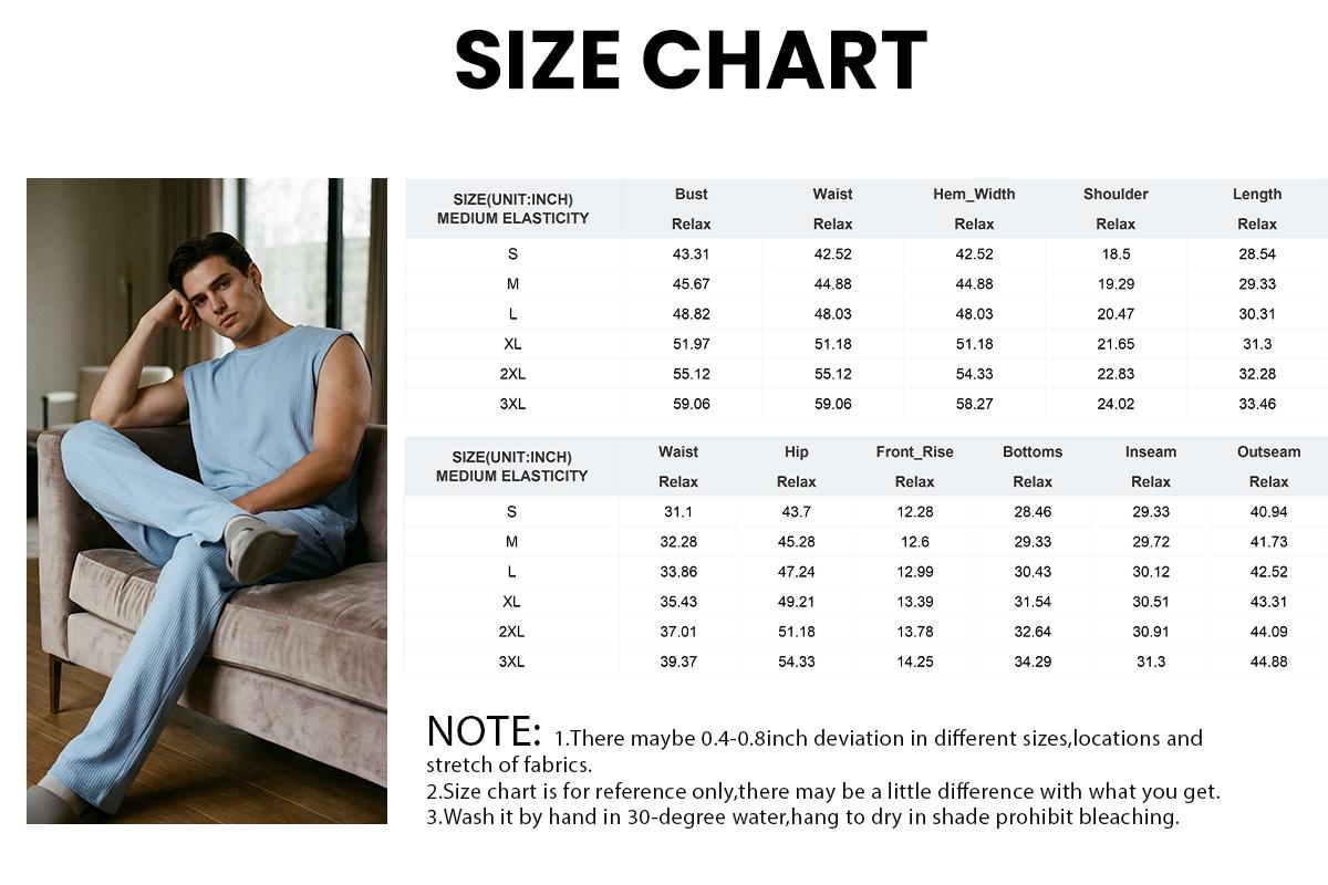 JMIERR Mens 2 Piece Rib Knit Sweatsuit Summer Sleeveless Tank Top Baggy Wide Leg Pants Set Vacation Beach Outfit for Men