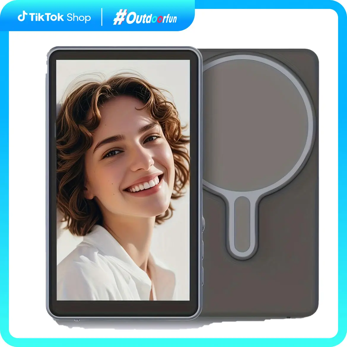 Grey Magnetic Mobile Phone Vlog Selfie Monitor Screen Display - Rechargeable 36V Dual Power (Battery/USB), Compatible with iOS & Android, Vlogging Equipment for Content Creators, Video Accessories for Live Streaming, Outdoor Photography, Wireless